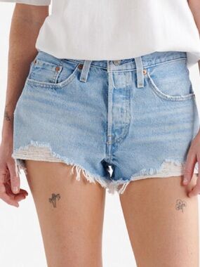 Levi's 501 Classic Light Blue Denim Shorts 28 (fit like 27)